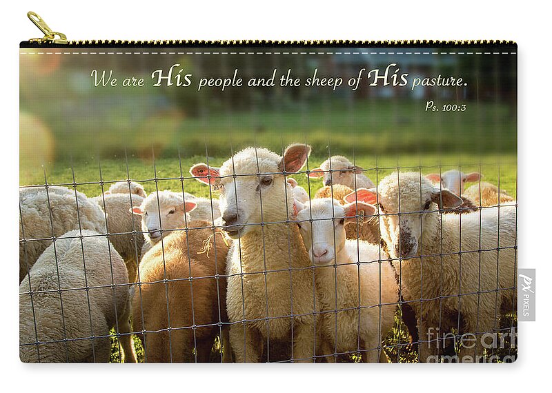 Scripture Zip Pouch featuring the photograph Psalm 100 by Eleanor Abramson