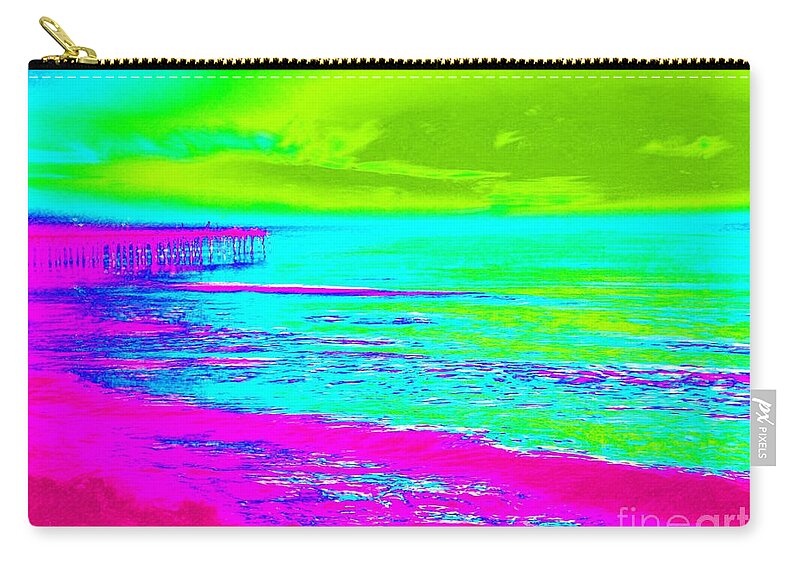 Beach Zip Pouch featuring the photograph Psycho Girls Vacation by Julie Lueders 