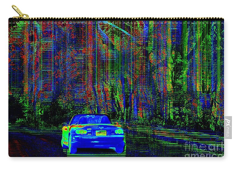 Car Zip Pouch featuring the photograph Psycho Ride by Julie Lueders 