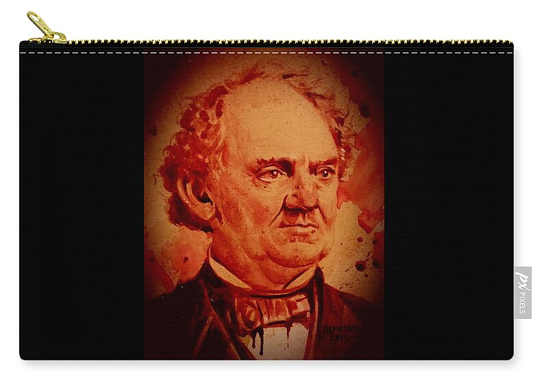 Pt Barnum Zip Pouch featuring the painting Pt Barnum by Ryan Almighty