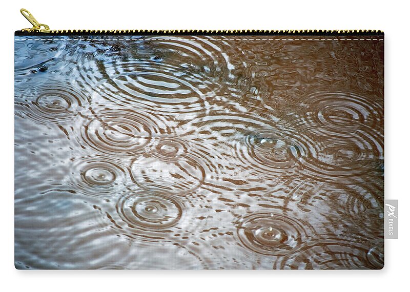 Rain Zip Pouch featuring the photograph Puddle Patterns by Gwyn Newcombe