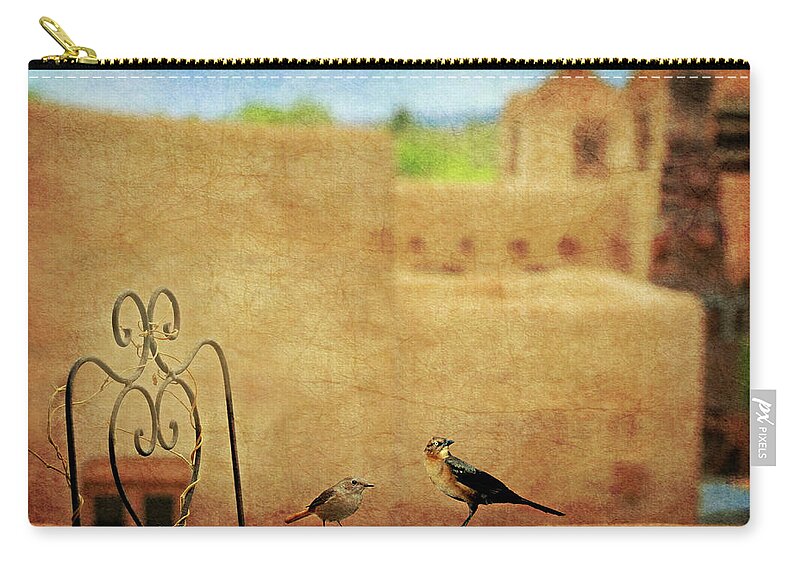 Santa Fe New Mexico Zip Pouch featuring the photograph Pueblo Village Settlers by Diana Angstadt