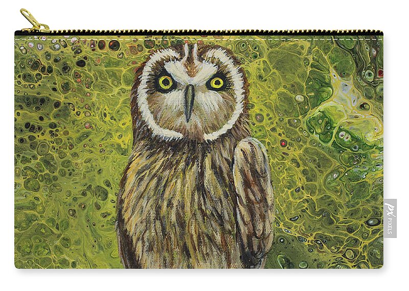 Pueo Carry-all Pouch featuring the painting Pueo by Darice Machel McGuire