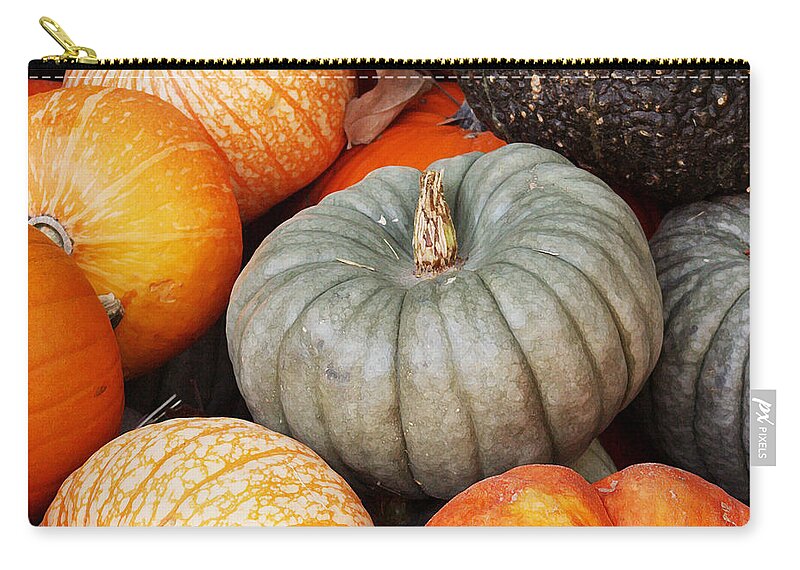 Pumpkins Zip Pouch featuring the photograph Pumpkin Pile by Art Block Collections