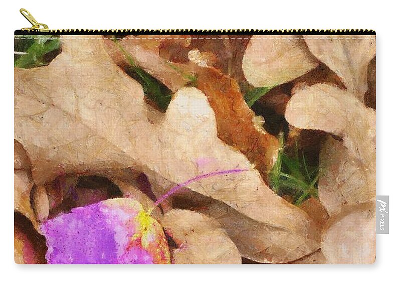Purple Zip Pouch featuring the painting Punk Leaf by Jeffrey Kolker