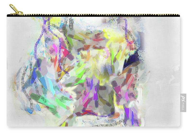 Neon Zip Pouch featuring the painting Puppy with ball by Claudia Schoen