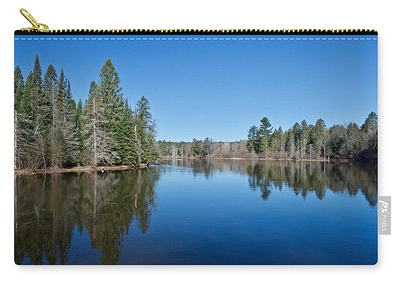 Ausable Zip Pouch featuring the photograph Pure Blue Waters 1772 by Michael Peychich
