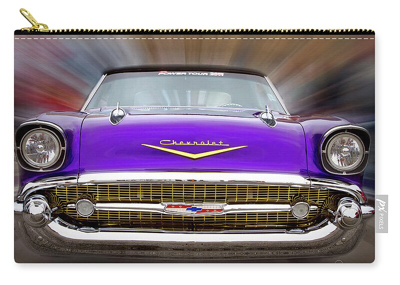 Photography Zip Pouch featuring the photograph Purple Chevy by Frederic A Reinecke