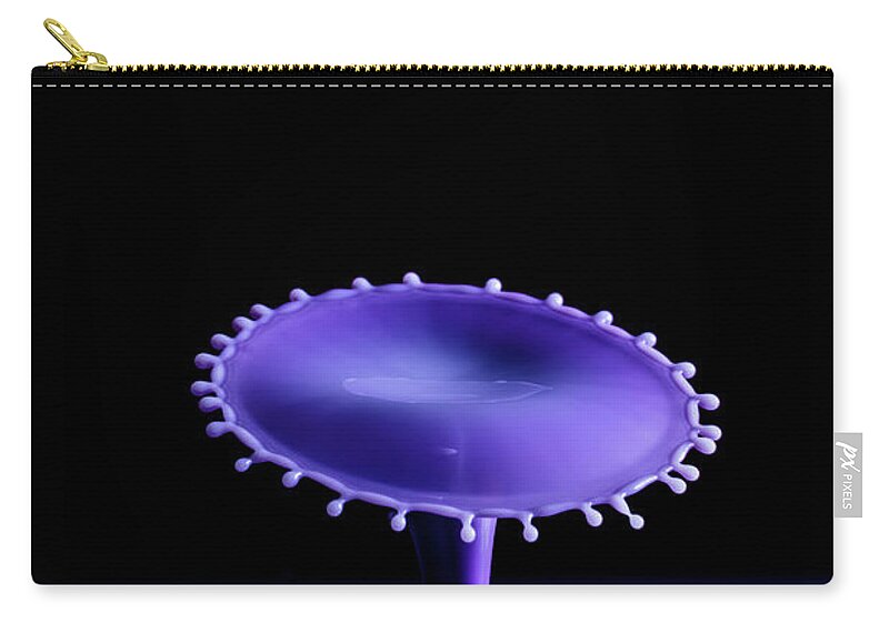 Wall Art Zip Pouch featuring the photograph Purple Drop by Marlo Horne