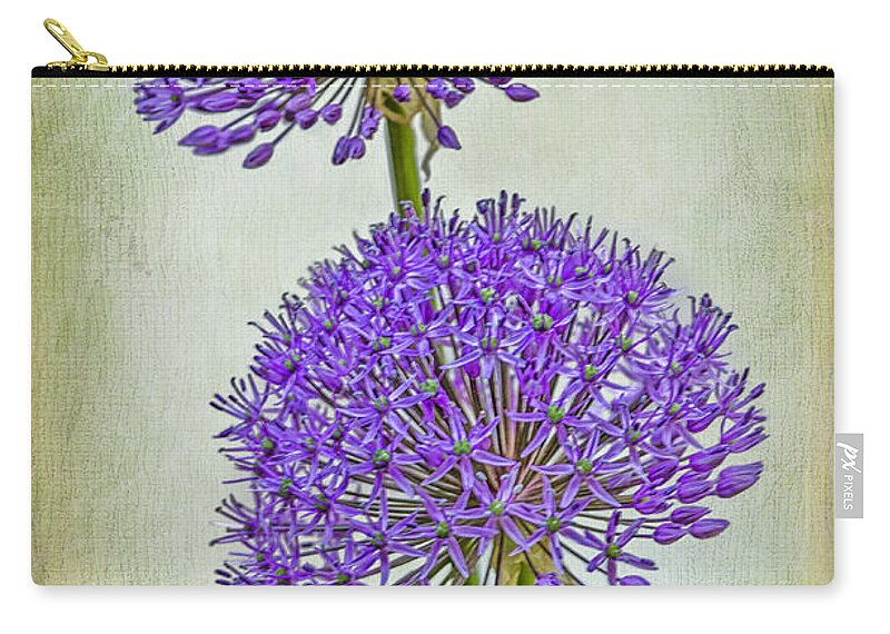 Flowers Zip Pouch featuring the photograph Purple Flowers by Peg Runyan