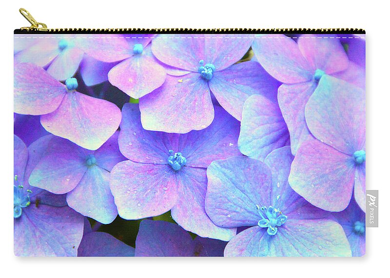 Abstract Zip Pouch featuring the photograph Purple Hydrangeas by Brian O'Kelly