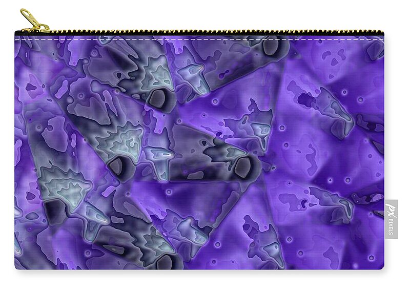 Purple Zip Pouch featuring the digital art Purple In Motion by Ronald Bissett