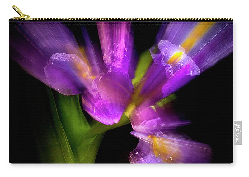 Iris Zip Pouch featuring the photograph Purple Iris by Frederic A Reinecke