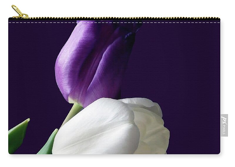 Tulip Zip Pouch featuring the photograph Purple by Johanna Hurmerinta