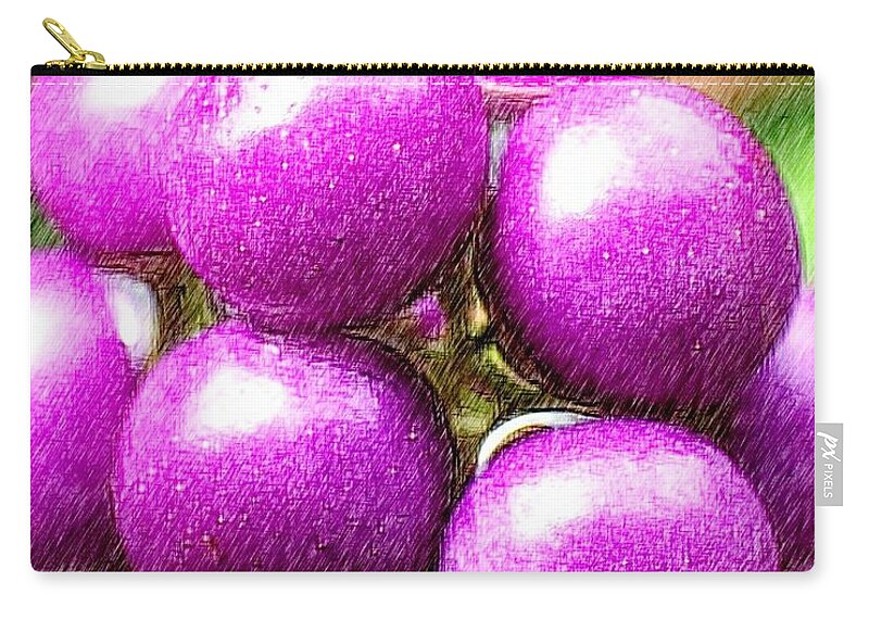 Purple Zip Pouch featuring the digital art Purple by Kumiko Izumi