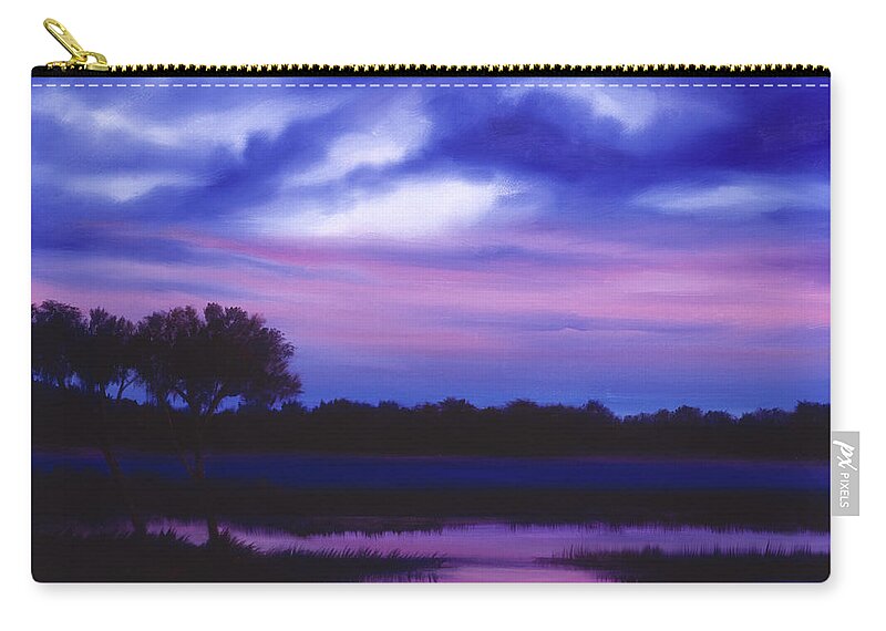 Sunrise Zip Pouch featuring the painting Purple Landscape or Jean's Clearing by James Hill