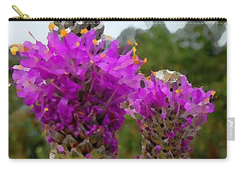 Botanical Zip Pouch featuring the mixed media Purple Prairie Clover by Shelli Fitzpatrick