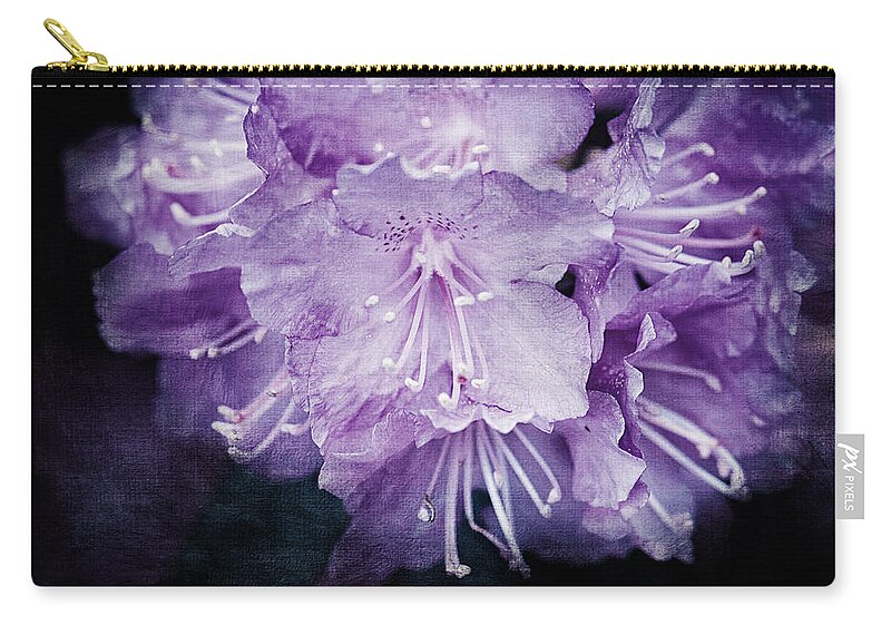 Purple Rhododendron Zip Pouch featuring the photograph Purple Rhododendron Print by Gwen Gibson