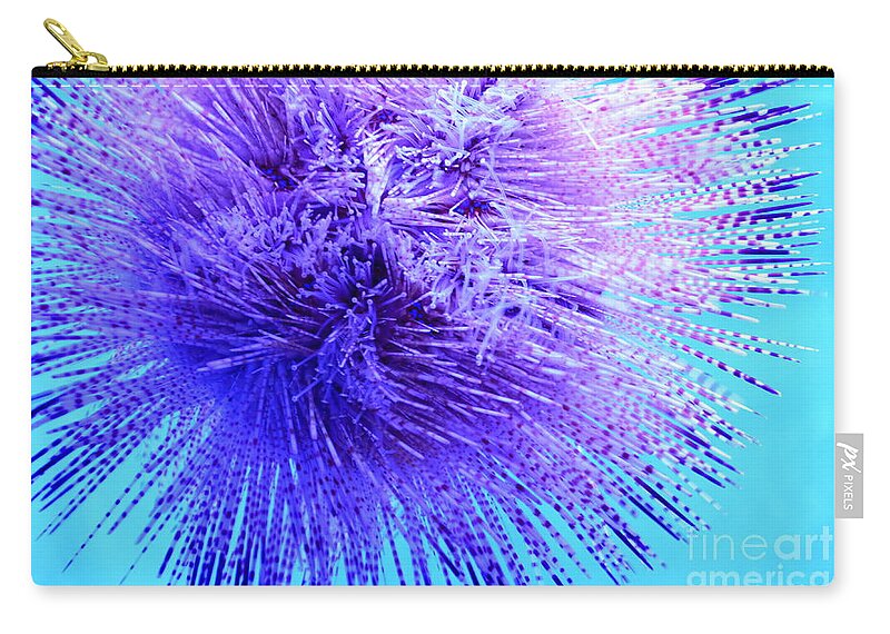 Purple Sea Urchin Zip Pouch featuring the photograph Purple Sea Urchin by Mary Deal