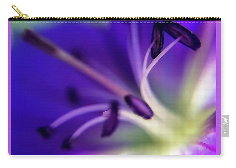 Flower Zip Pouch featuring the photograph Purple Starburst by Terri Hart-Ellis
