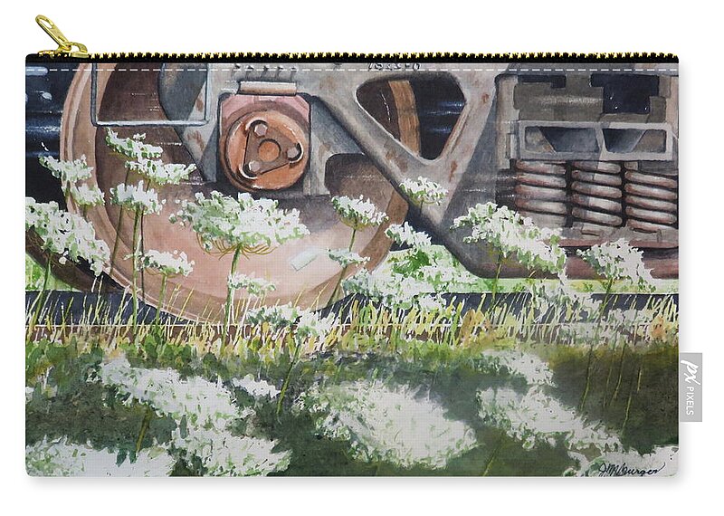 Rail Zip Pouch featuring the painting Queen Anne's Railroad by Joseph Burger