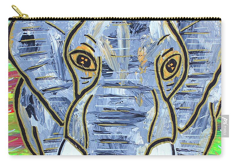 Painting - Acrylic Zip Pouch featuring the painting Queen Of The Jungle by Odalo Wasikhongo