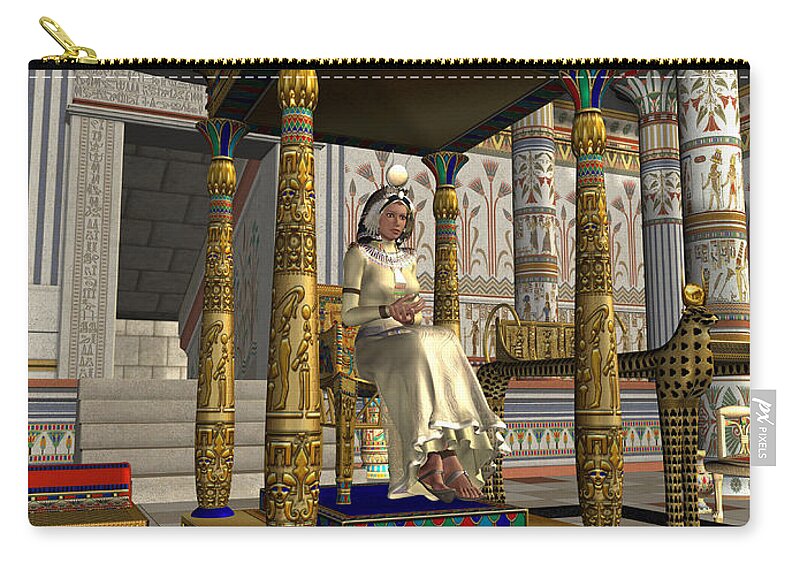 Old Kingdom Zip Pouch featuring the painting Queen's Throne by Corey Ford