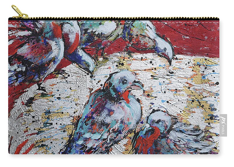 Bathe Carry-all Pouch featuring the painting Quenching Thirst by Jyotika Shroff