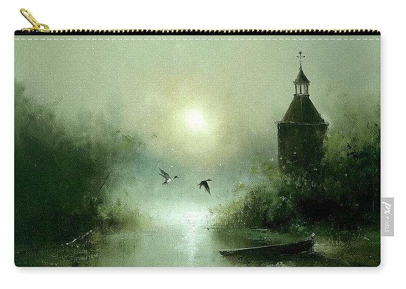 Russian Artists New Wave Carry-all Pouch featuring the painting Quiet Abode by Igor Medvedev
