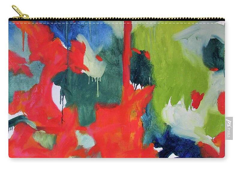 Abstract Zip Pouch featuring the painting Quiet in the Forest by Steven Miller