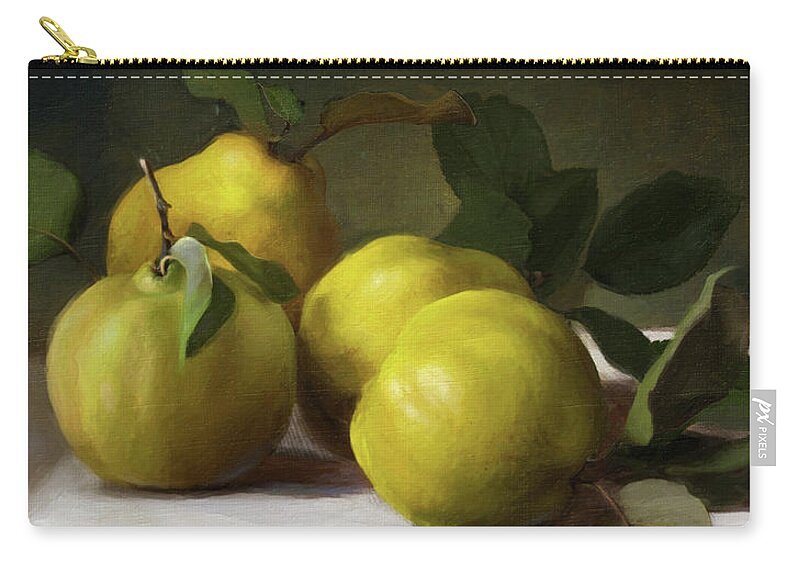 Fruit Zip Pouch featuring the painting Quince by Robert Papp
