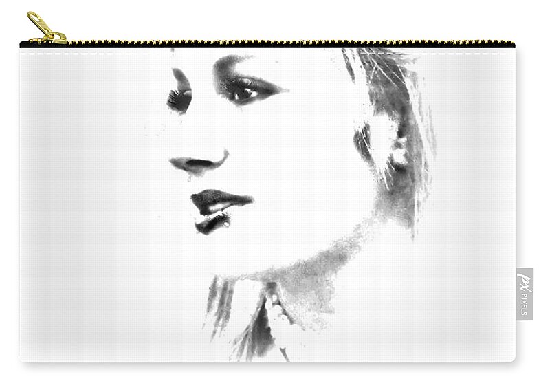 Black And White Zip Pouch featuring the photograph Rachell by Kristie Bonnewell