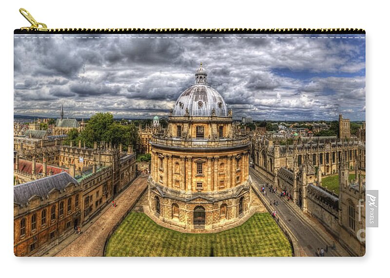 Yhun Suarez Carry-all Pouch featuring the photograph Radcliffe Camera Panorama by Yhun Suarez