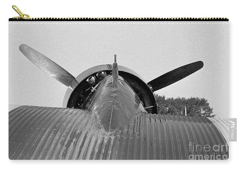 Junkers Zip Pouch featuring the photograph Radial engine and propeller by Riccardo Mottola
