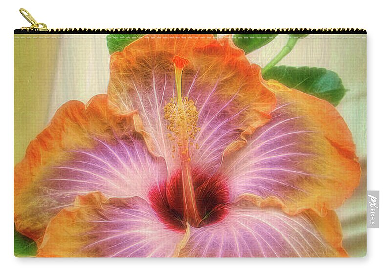 Hibiscus Zip Pouch featuring the photograph Radiant Hibiscus by Sue Melvin