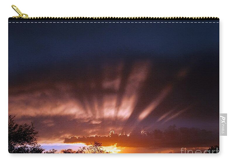 Arizona Sunsets Zip Pouch featuring the photograph Radiant Rays by Jerry Bokowski