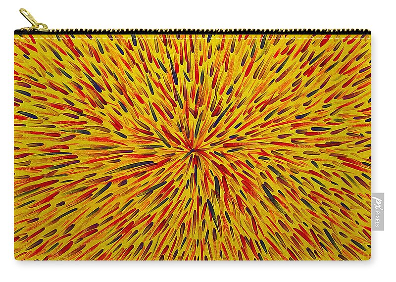 Radiation Carry-all Pouch featuring the painting Radiation Yellow by Dean Triolo
