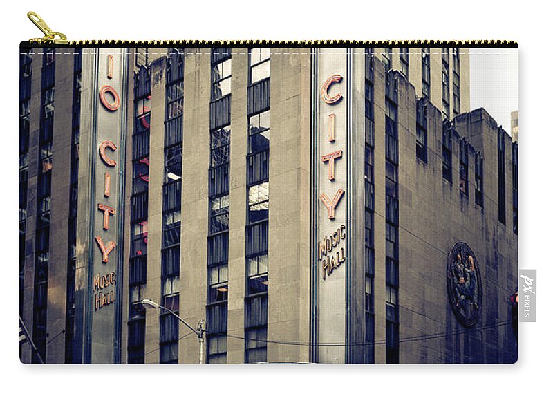 Nyc Zip Pouch featuring the photograph Radio City by RicharD Murphy