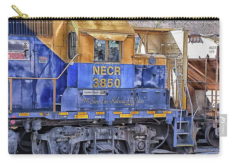 Rail Zip Pouch featuring the photograph Rail Tex's NECR 3850 by Mike Martin