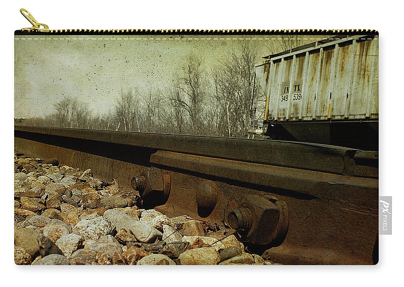 Railroad Zip Pouch featuring the photograph Railroad Bolts by Cindi Ressler