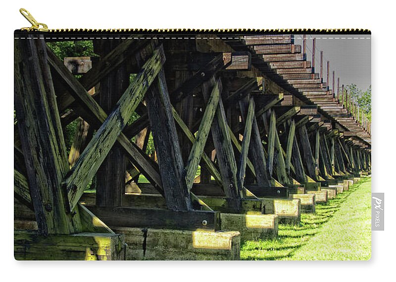 Appalachian Mountains Zip Pouch featuring the photograph Railroad Tracks by Kathi Isserman