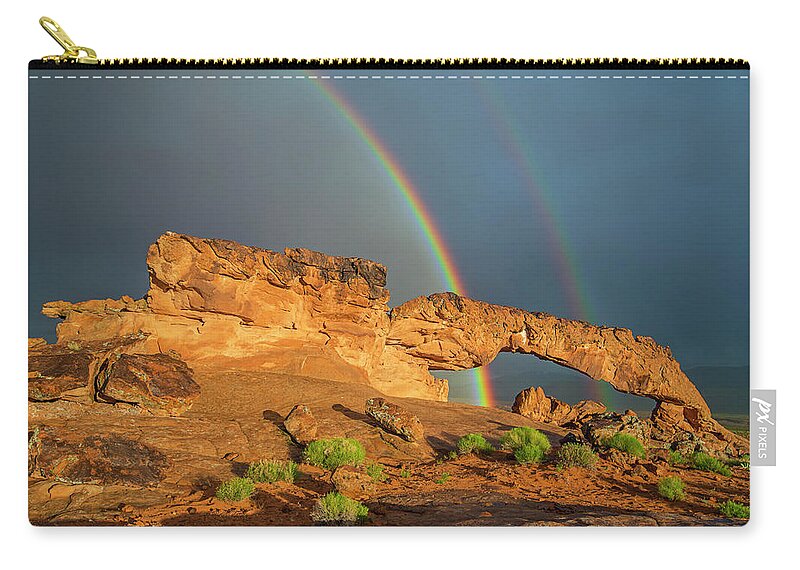 Sky Zip Pouch featuring the photograph Rainbow Arch by Ralf Rohner