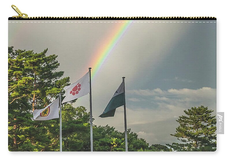 Rainbow Zip Pouch featuring the photograph Rainbow Day by Bill Roberts