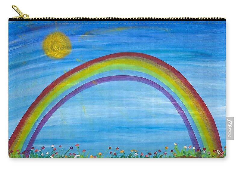Rainbow Zip Pouch featuring the painting Rainbow by Hagit Dayan