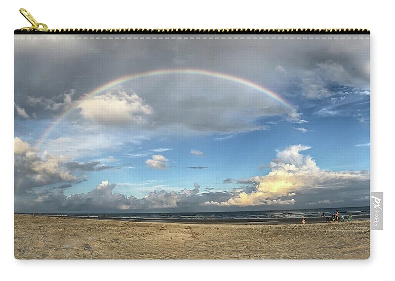 Rainbow Zip Pouch featuring the photograph Rainbow Over Ocean by Patricia Schaefer