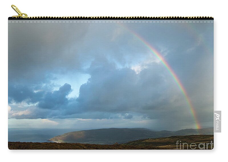 Rainbow Carry-all Pouch featuring the photograph Rainbow over Porlock Hill by Andy Myatt
