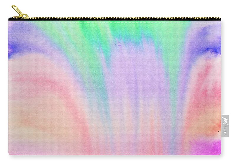 Liquid Watercolors Zip Pouch featuring the painting Rainbow waterfall by Stefanie Forck