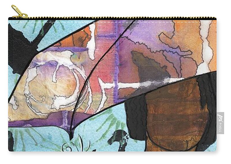 Acrylic Zip Pouch featuring the mixed media Raindrops... and Sunshine by Angela L Walker