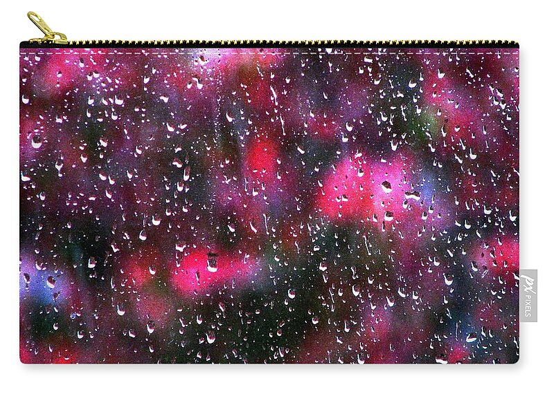 Raindrops Zip Pouch featuring the photograph Raindrops At My Window by Angela Davies