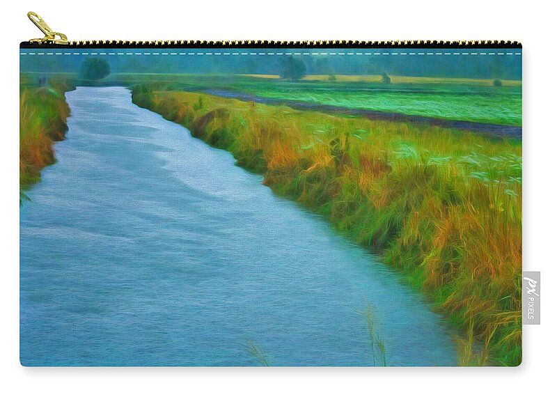 Canal Zip Pouch featuring the photograph Rainy Canal by Anna Louise